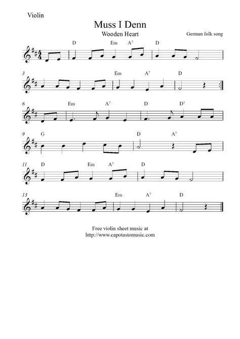 violin sheet music free printable